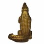 Casa Padrino Luxus Deko Skulptur Krokodil mit Tablett Gold H. 52 cm - Deko Figur