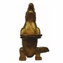 Casa Padrino Luxus Deko Skulptur Krokodil mit Tablett Gold H. 52 cm - Deko Figur