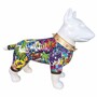 Casa Padrino Deko Figur Hund Bullterrier Wei� / Bunt / Gold H. 59 cm 