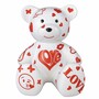 Casa Padrino Deko Figur Teddyb�r Wei� / Rot H. 34 cm - Deko Figuren 
