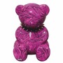 Casa Padrino Deko Figur Teddyb�r mit Halsband Lila H. 40 cm - Deko Figuren 