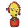 Casa Padrino Deko Glasfigur Frauenkopf Bunt H. 60,2 cm - Abstrakte Deko Figur - Schreibtisch Deko - Deko Accessoires