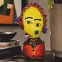 Casa Padrino Deko Glasfigur Frauenkopf Bunt H. 60,2 cm - Abstrakte Deko Figur - Schreibtisch Deko - Deko Accessoires