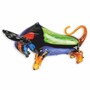 Casa Padrino Deko Glasfigur Stier Bunt 51,5 cm - Glas Deko Figur - Schreibtisch Deko - Deko Accessoires 