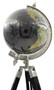 Casa Padrino Deko Globus Mehrfarbig / Schwarz / Silber H. 78 cm - H�henverstellbarer Globus mit Dreibein Stativ - B�ro Deko - Wohnzimmer Deko - Deko Accessoires