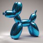 Casa Padrino Deko Skulptur Ballon Hund Chrom Blau 120 cm - Gro�e Garten Figur 