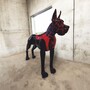 Casa Padrino Deko Skulptur Deutsche Dogge Schwarz / Rot 125 x H. 110 cm - Deko Figur