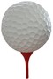 Casa Padrino Designer Deko Skulptur Golfball Wei� / Rot  120 x H. 200 cm - Riesige Wetterbest�ndige Gartendeko 