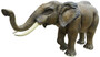 Casa Padrino Luxus Deko Skulptur Elefant Grau / Braun 410 x 155 x H. 223 cm - Riesige Garten Deko XXL Skulptur - Lebensgro�e Garten Deko XXL Figur - Luxus XXL Garten Skulpturen 