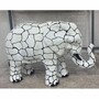 Casa Padrino Deko Skulptur Elefant Wei� / Schwarz 84 x H. 57 cm - Deko Figur