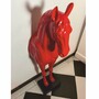Casa Padrino Wanddeko Skulptur Pferd Rot / Schwarz H. 96 cm - Deko Figur
