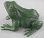 Casa Padrino Deko Skulptur Frosch Gr�n 18 x 16 x H. 11 cm - Dekorative Metall Figur - Garten Skulptur - Terassen Skulptur - Garten & Terassen Deko Accessoires