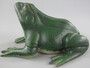 Casa Padrino Deko Skulptur Frosch Gr�n 18 x 16 x H. 11 cm - Dekorative Metall Figur - Garten Skulptur - Terassen Skulptur - Garten & Terassen Deko Accessoires