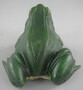 Casa Padrino Deko Skulptur Frosch Gr�n 18 x 16 x H. 11 cm - Dekorative Metall Figur - Garten Skulptur - Terassen Skulptur - Garten & Terassen Deko Accessoires