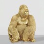 Casa Padrino Deko Skulptur Gorilla Affe Gold H. 75 cm - Deko Figur