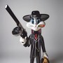 Casa Padrino Deko Skulptur Hase Schwarz / Bunt H. 120 cm - Garten Deko Figur
