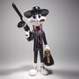 Casa Padrino Deko Skulptur Hase Schwarz / Bunt H. 120 cm - Garten Deko Figur