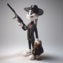 Casa Padrino Deko Skulptur Hase Schwarz / Bunt H. 120 cm - Garten Deko Figur
