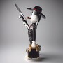 Casa Padrino Deko Skulptur Hase Schwarz / Bunt H. 120 cm - Garten Deko Figur