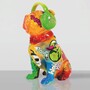 Casa Padrino Deko Skulptur Hund Bulldogge mit Kopfh�rern Bunt H. 120 cm