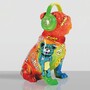 Casa Padrino Deko Skulptur Hund Bulldogge mit Kopfh�rern Bunt H. 120 cm