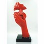 Casa Padrino Deko Skulptur Rot / Schwarz H. 50 cm - Deko Figuren