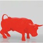 Casa Padrino Deko Skulptur Stier Rot 81 cm - Gro�e Garten Deko Figur 