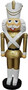 Casa Padrino Deko XXL Skulptur Nu�knacker Gold / Wei� mit Uniform Lebensgross 180 cm - Weihnachten Weihnachtsdeko Kaufhausdeko 