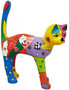 Casa Padrino Dekofigur Katze Bunt H. 110 cm - Wetterbest�ndige Deko Skulptur - Wohnzimmer Deko - Garten Deko - Deko Tierfigur 
