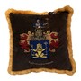 Casa Padrino Dekokissen Wappen Schertel von Burtenbach Anthrazit / Gold - Zierkissen mit Fuellung 