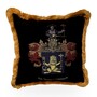 Casa Padrino Dekokissen Wappen Schertel von Burtenbach Schwarz / Gold - Zierkissen mit Fuellung 