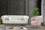 Casa Padrino Designer Art Deco Wohnzimmer Set Creme / Rosa / Gold - 2 Sofas & 2 Sessel - Wohnzimmer M�bel - Art Deco M�bel