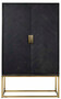 Casa Padrino Luxus Barschrank Schwarz / Gold 108 x 45 x H. 175 cm - Massivholz Schrank mit 2 T�ren - Wohnzimmer M�bel - Bar M�bel - Hotel M�bel - Luxus Kollektion