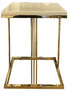 Casa Padrino Luxus Beistelltisch Creme / Gold 50 x 50 x H. 65 cm - Edler Tisch mit Glasplatte - Luxus Qualit�t - Wohnzimmer M�bel 