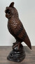 Casa Padrino Luxus Bronze Skulptur Eule 15 x 15 x H. 37 cm - Deko Figur - Wohnzimmer Deko - Schreibtisch Deko