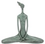 Casa Padrino Designer Bronzefigur Yoga Frau Blau 42,3 x 15,5 x H. 41,8 cm - Luxus Deko Bronze Skulptur 