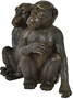Casa Padrino Luxus Bronze Skulptur Schimpansen Affen Bronzefarben 49 x 21,5 x H. 39 cm - Bronzefigur - Dekofigur - Deko Accessoires - Luxus Kollektion