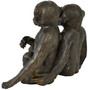 Casa Padrino Luxus Bronze Skulptur Schimpansen Affen Bronzefarben 49 x 21,5 x H. 39 cm - Bronzefigur - Dekofigur - Deko Accessoires - Luxus Kollektion