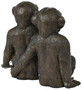 Casa Padrino Luxus Bronze Skulptur Schimpansen Affen Bronzefarben 49 x 21,5 x H. 39 cm - Bronzefigur - Dekofigur - Deko Accessoires - Luxus Kollektion