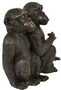 Casa Padrino Luxus Bronze Skulptur Schimpansen Affen Bronzefarben 49 x 21,5 x H. 39 cm - Bronzefigur - Dekofigur - Deko Accessoires - Luxus Kollektion