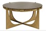 Casa Padrino Luxus Art Deco Couchtisch Bronze 74 x 38 cm - Gold mit Glasplatte - Art Design Tisch