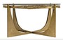 Casa Padrino Luxus Art Deco Couchtisch Bronze 74 x 38 cm - Gold mit Glasplatte - Art Design Tisch