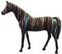 Casa Padrino Designer Deko Pferd Schwarz / Mehrfarbig 220 x H. 190 cm - Riesige Dekofigur - Lebensgro�e Tierfigur - Gartendeko Skulptur 