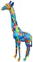 Casa Padrino Designer Deko Giraffe Mehrfarbig H. 205 cm - Riesige Dekofigur - Gartendeko Skulptur - Luxus Gartenfigur 