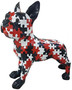 Casa Padrino Designer Deko Hund Bulldogge mit Puzzle Design Schwarz / Wei� / Rot 190 x H. 178 cm - Riesige Dekofigur - Gartendeko Skulptur - Wetterbest�ndige Gartenfigur 