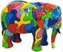 Casa Padrino Designer Deko Skulptur Elefant Mehrfarbig 90 x H. 70 cm - Deko Tierfigur - Wetterbest�ndige Gartendekofigur - Deko Accessoires 