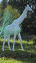 Casa Padrino Designer Deko Skulptur Giraffe Wei� H. 320 cm - Riesige Dekofigur - Lebensgro�e Tierfigur - Wetterbest�ndige Gartendeko Figur XXL Skulptur