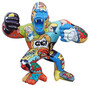 Casa Padrino Designer Deko Skulptur Gorilla Affe Bunt 214 x 100 x H. 185 cm - Wetterbest�ndige Dekofigur - Garten Terrassen Deko