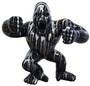 Casa Padrino Designer Deko Skulptur Gorilla Affe Schwarz / Silber 125 x 60 x H. 102 cm - Wetterbest�ndige Dekofigur 