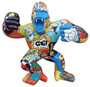 Casa Padrino Designer Deko Skulptur Gorilla Affe Bunt 125 x 60 x H. 102 cm - Wetterbest�ndige Dekofigur - Garten Terrassen Deko